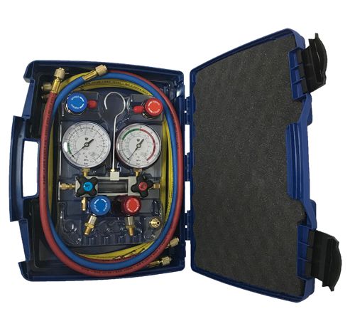 Kit de carga "spy" con mangueras y conectores R134a-R1234yf Wigam – K-SPYPFD4-4-GYSS60