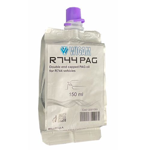 Envase aceite hermético PAG, capacidad 150 ml para R744 Wigam – 744-PAG-BOX150
