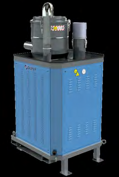 Aspirador industrial trifásico de alta presión, móvil o estacionario, para polvo con riesgo de explosión,modelo MHD250HVACD de 20 Kws