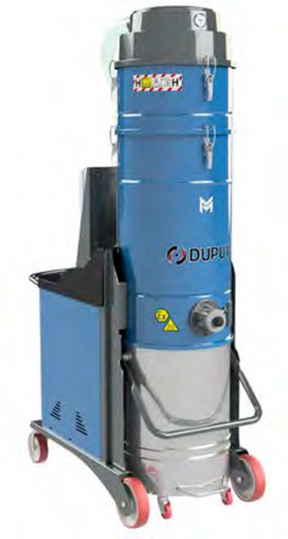 Aspirador industrial trifásico, para zonas Atex 22, de 5,5 Kws, modelo M70PNZ22, con limpieza neumática