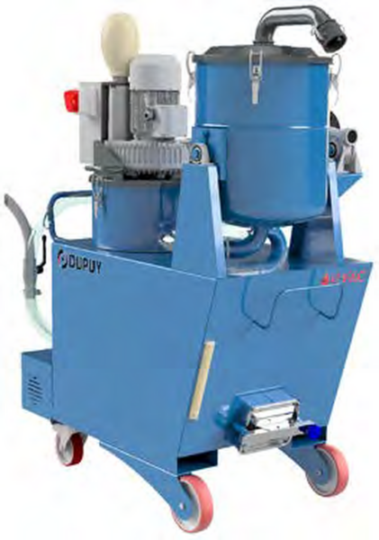 Aspirador trifásico de viruta y aceite, con bomba de vaciado independiente de 300 litros de capacidad, modelo Oilvac 300