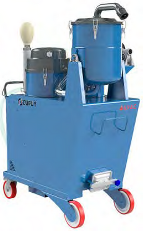 Aspirador trifásico de alta presión, para viruta y aceite, con bomba de vaciado independiente de 450 litros de capacidad, modelo Oilvac 450HV