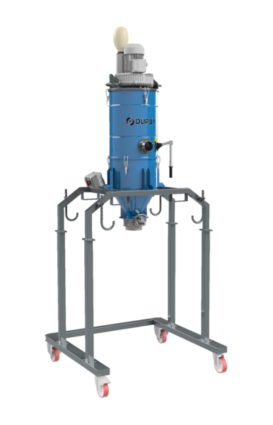 Aspirador industrial trifásico con silo de acumulación de 100 litros, modelo Silovac100T