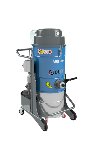 Aspirador trifásico para uso en zonas ATEX 22, de 2.2 kws y contenedor de 65 litros, modelo W3INFINIZ22