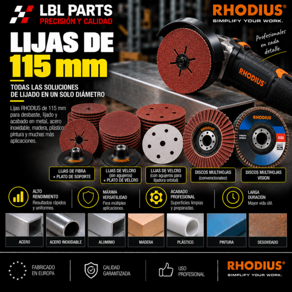 Lijas de 115mm